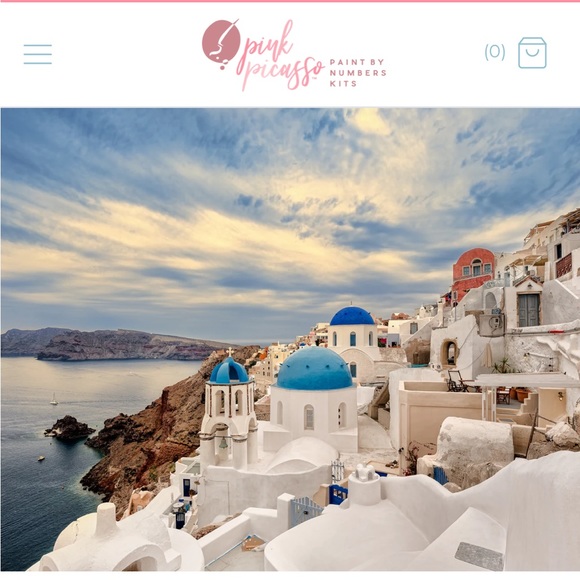 NIB Modern Monet Pink Picasso Paint by Numbers Kit: Greek Greece - Picture 2 of 3